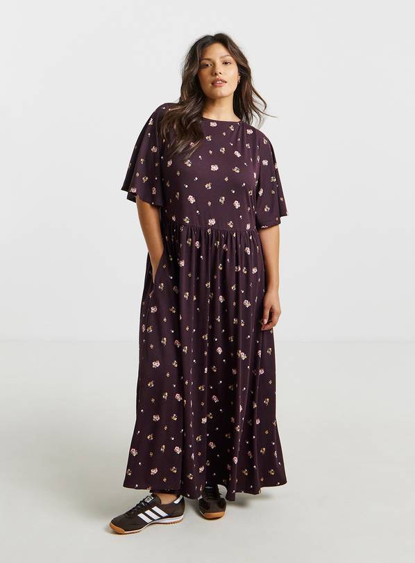 SIMPLY BE Supersoft Pocket Midi Dress Ditsy 18
